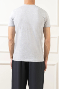 T-shirt pour homme à col tombant avec logo imprimé numérique personnalisé, de haute qualité, 100% coton, coupe ample, blocs de couleur, style hip-hop - Product Image 5