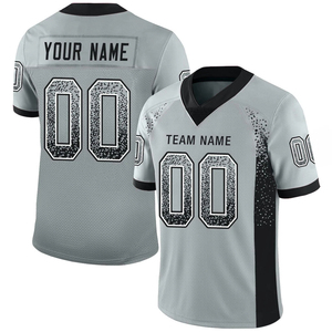 Maillots de football américain personnalisés, maillots à bas froncé avec numéro chromé pour hommes, respirants, OEM - Product Image 1