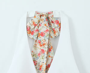 Oferta Especial: Top Halter Casual de Moda para Mujer, Blanco, Tejido Transpirable 100% Poliéster, con Bolsillos y Diseño Calado - Product Image 4