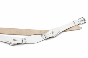 Sangle en cuir véritable vintage blanche de style Sam Browne – Neuve - Product Image 2
