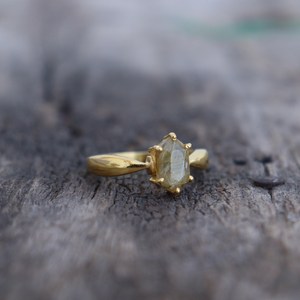 Rutile <b>Quartz</b> <b>Ring</b> Simple Statement Band 925 Sterling Silver 14K Gold Plated Engagement Gift For Women - Product Image 3