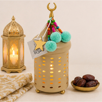 Support de Bougie de Table en Métal Perforé pour la Décoration de la Mosquée, Dôme du Ramadan, Aïd Moubarak, pour la Décoration de la Maison Musulmane et les Fêtes - Vente en Gros
