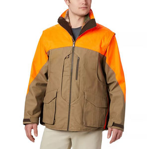 Chaqueta de Caza Impermeable Color Naranja Brillante, Chaqueta de Caza de Campo, Chaqueta de Caza de Aves, Chaqueta Deportiva de Lona Resistente con Múltiples Bolsillos - Product Image 1