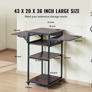 Supporto mobile pieghevole a 4 livelli per termopressa con ruote e stazione di ricarica - Product Image 5