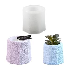 Octagon Candle Cup Vase Gypsum Cement <b>Resin</b> Candle <b>Silicone</b> <b>Mold</b> - Product Image 5