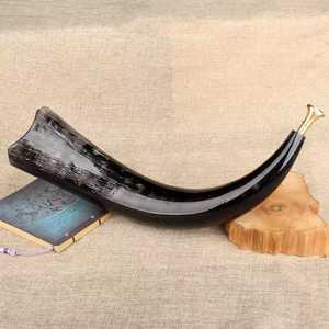 แตรวิคกิ้งสำหรับการรบ |   แตรเป่าลมพร้อมอุปกรณ์ทองเหลือง |   แตรลม |   แตรวัวแท้ขนาดเล็กขัดเงาแบบไวกิ้ง - Product Image 2