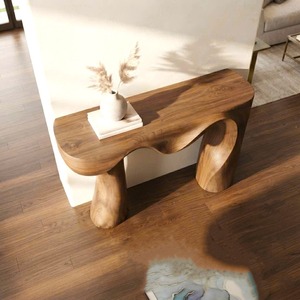 Handcrafted Solid Wood <b>Console</b> <b>Table</b> Contemporary Design Modern Entryway Furniture Living Room Decorative Hall <b>Table</b> - Product Image 6