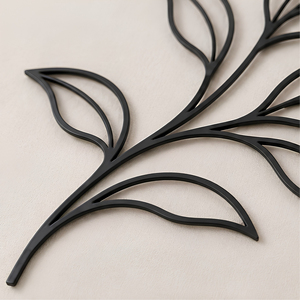Décoration murale botanique en forme de feuille et de branche, Art mural minimaliste en fer, Design végétal, Décoration florale botanique, Sculpture murale suspendue en métal - Product Image 1