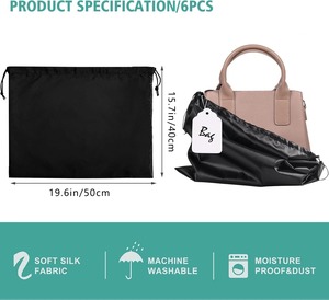 Sac de protection de luxe anti-taches avec fermeture éclair et logo personnalisé pour sacs à main, chaussures, montres, bijoux et solutions d'emballage pour boutiques - Product Image 2