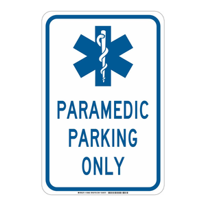 Panneau de signalisation « Parking Interdit aux Paramédicaux » Brady, 18x12 pouces, en polycarbonate résistant aux intempéries pour usage extérieur - Product Image 1