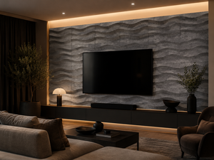 Panneau acoustique 3D Wave gris, absorbant le son, décoratif, restaurant, hôtel, WYRAX - Product Image 5