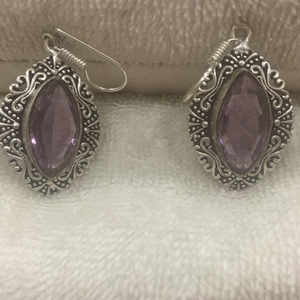 ต่างหูทำมือประดับพลอยเงินเยอรมันคุณภาพ AAA สำหรับผู้หญิง ประดับเพชรซิร์คอนสีฟ้าอ่อน สไตล์ชาติพันธุ์ รูปทรงมาร์คีส์ - Product Image 1