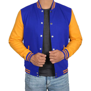 Veste universitaire unisexe en laine pour l'hiver, vente en gros, personnalisable, broderie chenille unie pour homme - Product Image 2