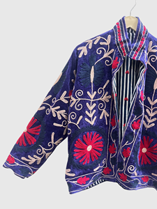 Veste en lin brodée de fleurs, col montant, manches longues, style Prairie Chic, vêtements de printemps pour femmes - Product Image 5