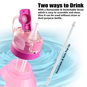 Bouteille d'eau à poignée manuelle sans BPA en plastique PP à double verrouillage écologique avec conception de brouillard et de pulvérisation pour une utilisation en salle de sport - Product Image 6