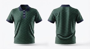 Camisa Polo Personalizada para Hombre, Roja con Puntos, Manga Corta, Mezcla de Algodón, Informal, para Golf, Transpirable, Diseño Moderno para Verano - Product Image 3