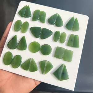 Par de cabujones de jade nefrita natural a juego, piedras preciosas sueltas al por mayor, hermoso par de jade verde para hacer joyas - Product Image 3