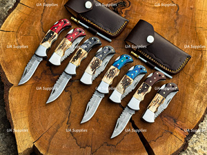 Wholesale Best Price Industrial Grade Damascus Steel Clip Point Hunting Camping Foldbale Pocket Knife OEM EDC Knife Low MOQs - Product Image 6