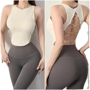 Soutien-gorge de sport de Style Simple pour femmes avec fermeture à glissière avant Push up Yoga haut court solide gilet athlétique Gym Fitness chemise sous-vêtements de sport - Product Image 1