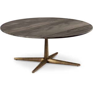 Table basse ronde en marbre foncé de luxe, design nordique, pour la maison et les hôtels. - Product Image 4