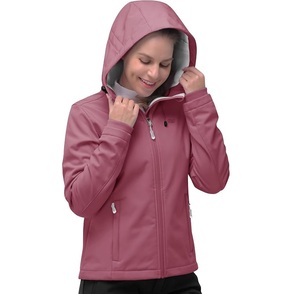 Chaqueta Softshell con capucha y cremallera completa, cortavientos, forro polar cálido, impermeable, para deportes, entrenamiento, para mujer. - Product Image 6