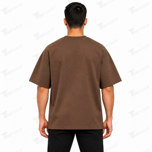 <b>Men's</b> Brown Solid Oversized Short Sleeve <b>T</b>-<b>Shirt</b> With Front Chest <b>Pocket</b> Breathable Wholesale Oversized <b>Men</b> <b>T</b> <b>shirts</b> for sale - Product Image 4