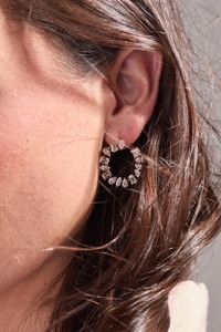 Boucles d'oreilles clous en or 14 carats avec grappe de diamants de laboratoire de 5,80 carats, bijoux de mariée - Product Image 3