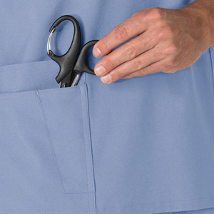 Ensemble de blouses médicales extensibles 4 directions pour hommes, en polyester et élasthanne, uniforme d'infirmière et dentiste, logo personnalisé, fournisseur OEM de blouses d'hôpital - Product Image 5