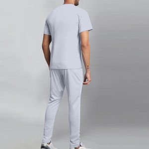 Nouveauté : Ensemble de survêtement pour homme avec t-shirt à manches courtes à rayures en V et pantalon de survêtement, tenue de sport décontractée - Product Image 2