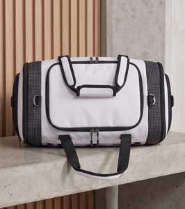 Gym Duffle <b>Bag</b> White With Black Trim Zipper Closure 30-40L Capacity Workout Fitness Duffle <b>Bags</b> Shoulder Body Cross Duffle <b>Bags</b> - Product Image 5