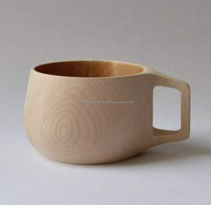 Tasses en bois d'épicéa naturel faites à la main, grande capacité, pour cuisine, bar, bière, thé, café, lait, eau - Product Image 2