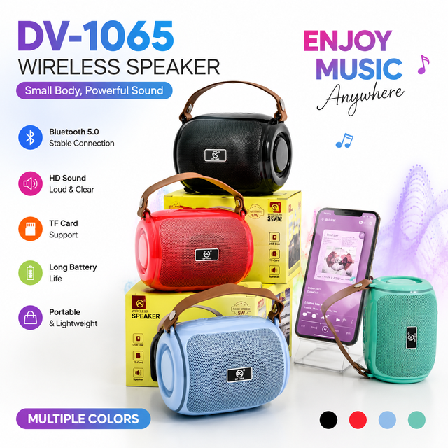 DV-1065 Portable  Speaker with RGB Light Mini Fitness Sound System Wireless Outdoor Pocket Soundbox Wholesale
