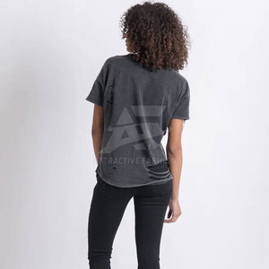 T-shirt pour femme de qualité supérieure, effet usé, matière douce au toucher, style confortable pour tous les jours - Product Image 6