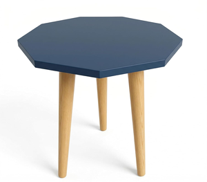 Table basse moderne en bois massif avec plateau octogonal pour salon, chambre, hôtel et salle à manger - Product Image 1