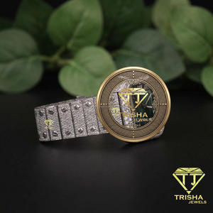 Reloj de Pulsera para Hombre, Personalizado a Mano, Cronógrafo, Esfera Verde con Incrustaciones de Diamantes Moissanite VVS, Mecánico, Totalmente Personalizable - Product Image 5