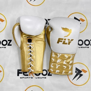 Hot Selling Design Fly Silver&White&Gold Wholesale <b>Top</b> Quality OEM Custom Made Professional Training & Sparring Boxing Gloves - Product Image 2