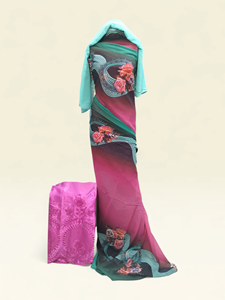 Conjunto de Tela Dirac Suiza Floral Premium - Elegante Atuendo Tradicional Somalí con Chal y Borde a Juego - Product Image 6