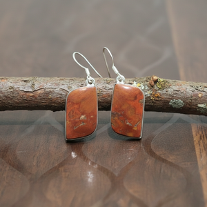 Pendientes de Plata de Ley 925 con Forma de Cometa de Jaspe Norena Natural, Chapados en Oro Rosa y Oro Amarillo, Joyería Minimalista de Lujo para Mujer - Product Image 5
