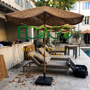 Parasol en fibre de coco naturelle Eco2go Vietnam, écologique, fait main, pour meubles d'extérieur, jardin, resort, parc, décoration - Product Image 2