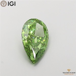 Diamante Cultivado en Laboratorio con Certificado IGI, Color Verde Intenso, Claridad VVS2, Corte Pera de 2.00 Quilates, Ideal para Anillo Solitario - Product Image 4