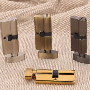 Premium 80mm Solid Brass Cylindrical Handle Set Secure Keyed Entry <b>Knob</b> Combination with Multi Key Pack for Luxury Villa - Product Image 5
