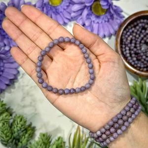 Premium Phosphosiderite Round Gemstone Beads 8mm Lavender Crystal Loose Bead Strand for Handmade Jewelry Making Supplies - Product Image 6