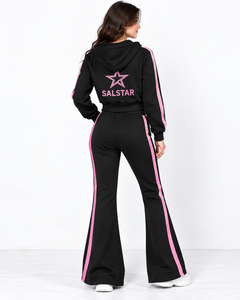 Custom Logo Women Velour Tracksuit <b>Set</b>, Y2K Rhinestone Zip Up Hoodie Flare Pants Velvet 2 Piece <b>Loungewear</b> Sportswear Wholesale - Product Image 2