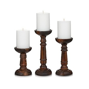 Porte-bougie en bois rustique, élégant accent décoratif pour la maison, idéal pour la table à manger, le salon et de magnifiques moments festifs - Product Image 2