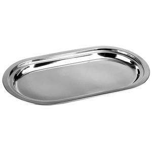 Bandeja de Servicio Ovalada de Acero Inoxidable Pulido Espejo, Plato Decorativo de Metal para Hotel, Restaurante y Mesa de Centro del Hogar, Cosméticos - Product Image 1