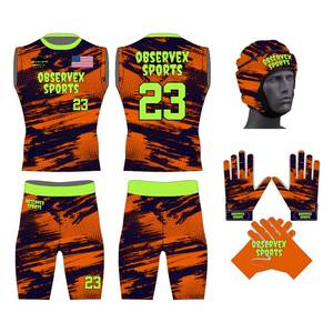 Uniforme de fútbol americano 7v7 de compresión personalizado, el mejor uniforme 7v7, guantes de receptor y casco de carcasa blanda - Product Image 3