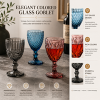 Gobelet à eau en verre coloré de luxe en gros, gobelet à vin rouge vintage épaissi avec logo personnalisé, origine Chine