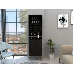 Mobile bar da soggiorno Silhill colore nero - Product Image 3