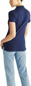 Polo de punto azul marino liso de manga corta para mujer 2026 al por mayor, camisetas polo casuales de longitud regular teñidas, ODM OEM - Product Image 2