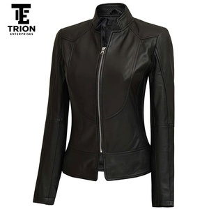Chaqueta de cuero genuino original para mujer, transpirable, impermeable, ecológica, con cierre de cremallera, chaqueta de cuero para mujer en venta. - Product Image 1